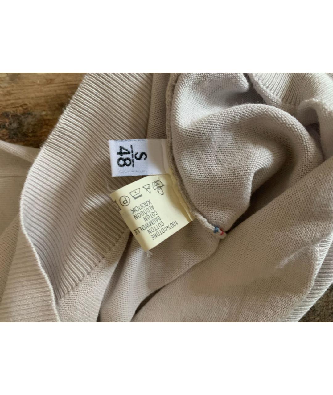 SVEVO Бежевое хлопковое поло с коротким рукавом, фото 6