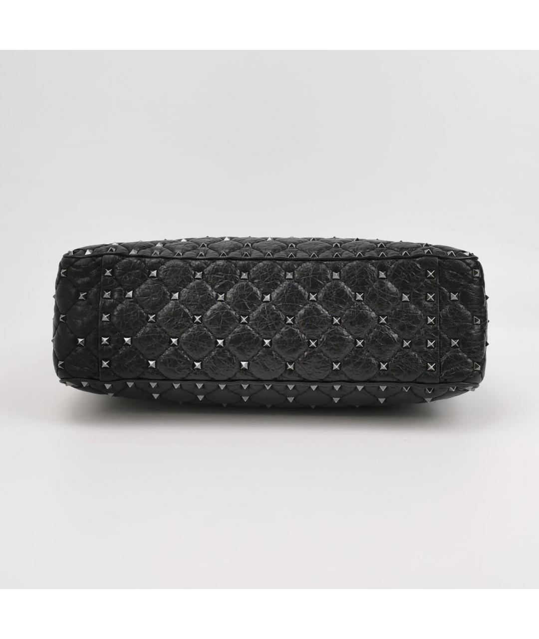 VALENTINO Антрацитовая кожаная сумка через плечо, фото 5