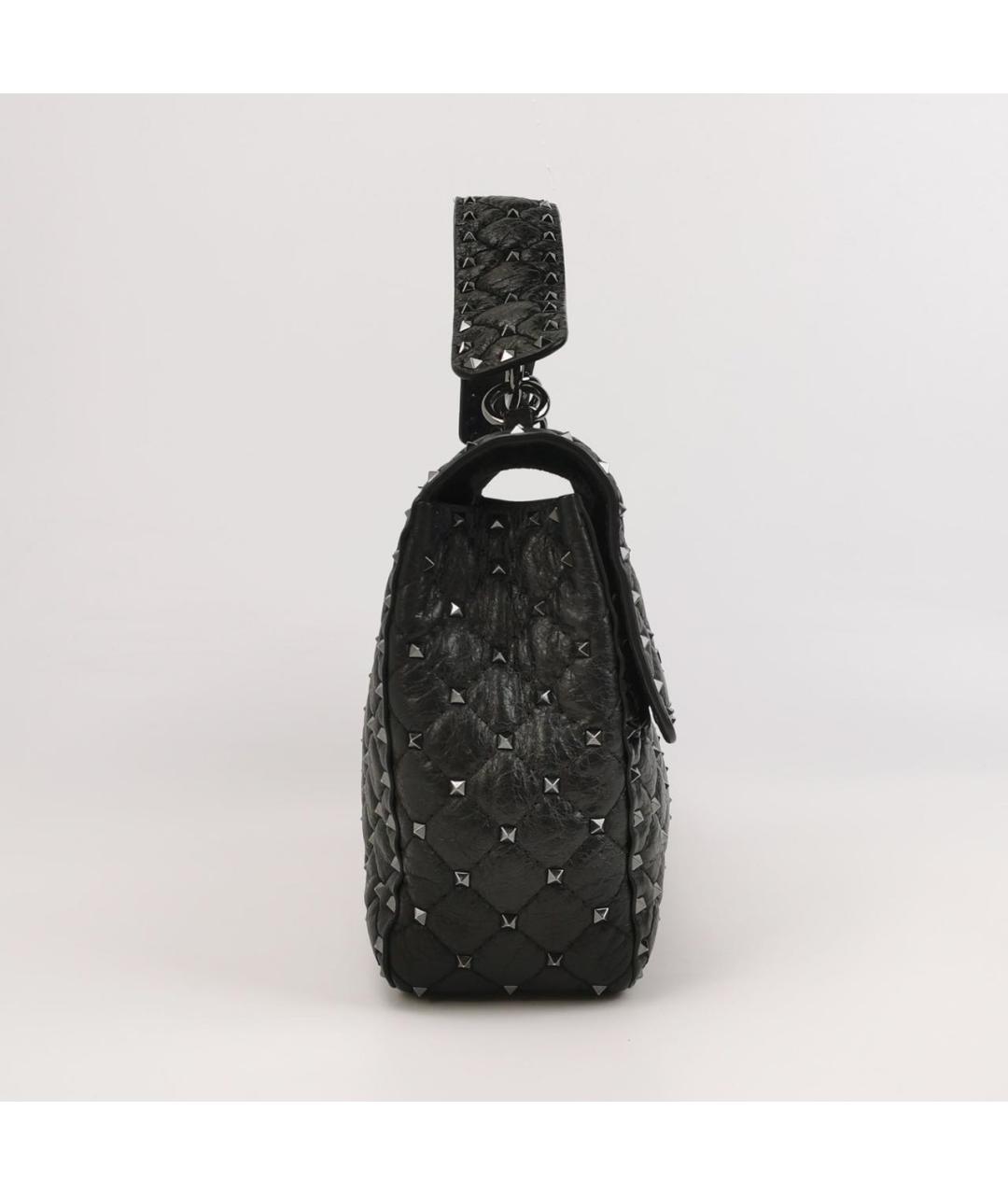 VALENTINO Антрацитовая кожаная сумка через плечо, фото 3