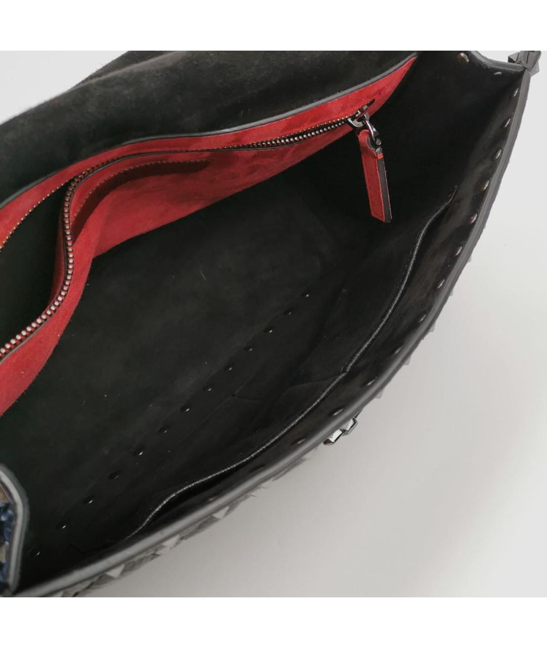 VALENTINO Антрацитовая кожаная сумка через плечо, фото 6