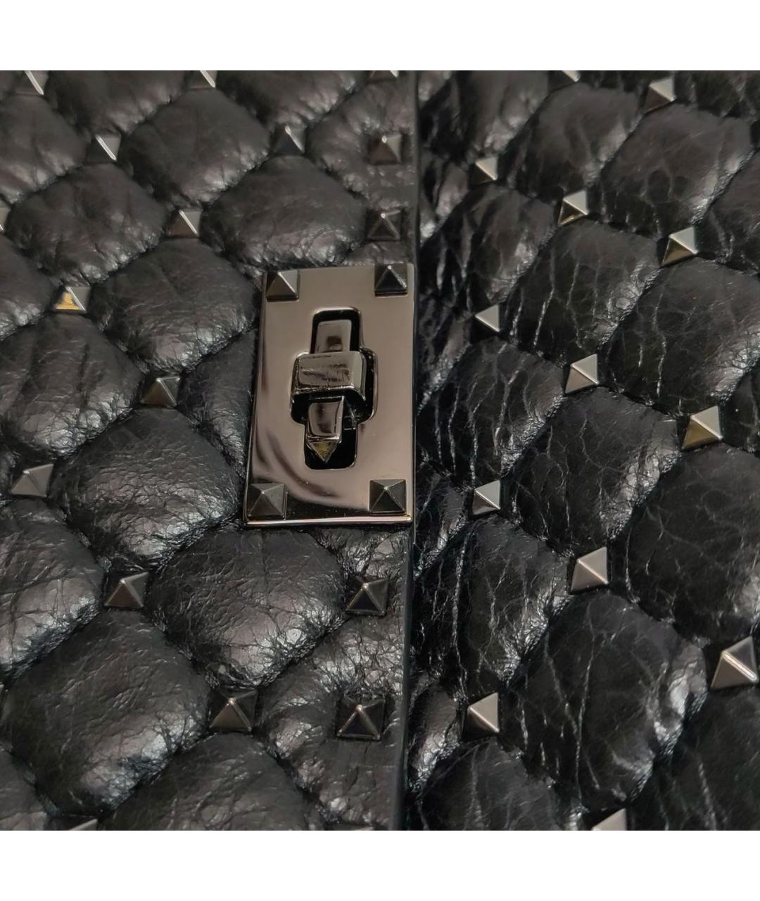 VALENTINO Антрацитовая кожаная сумка через плечо, фото 7