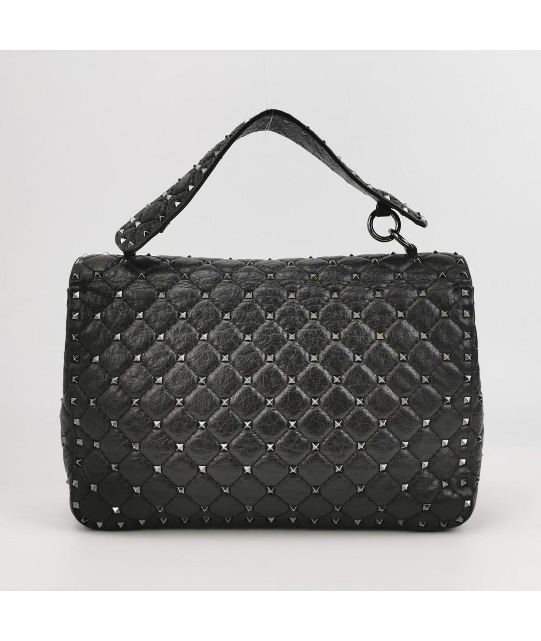 VALENTINO Антрацитовая кожаная сумка через плечо, фото 4