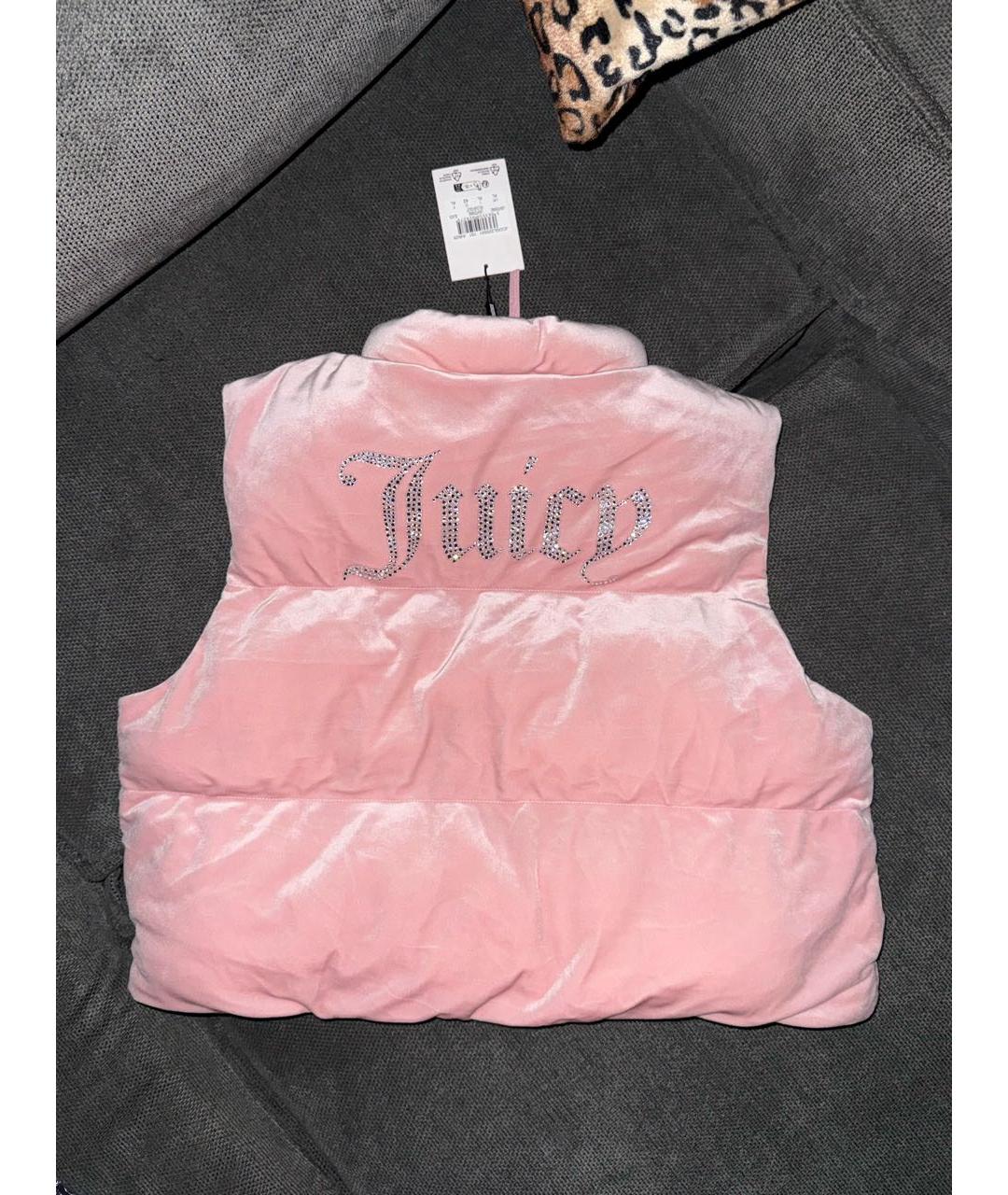 JUICY COUTURE Розовый велюровый жилет, фото 2