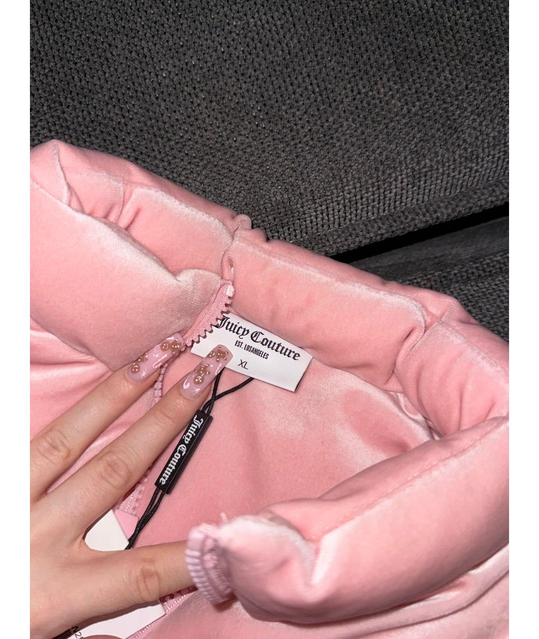 JUICY COUTURE Розовый велюровый жилет, фото 4