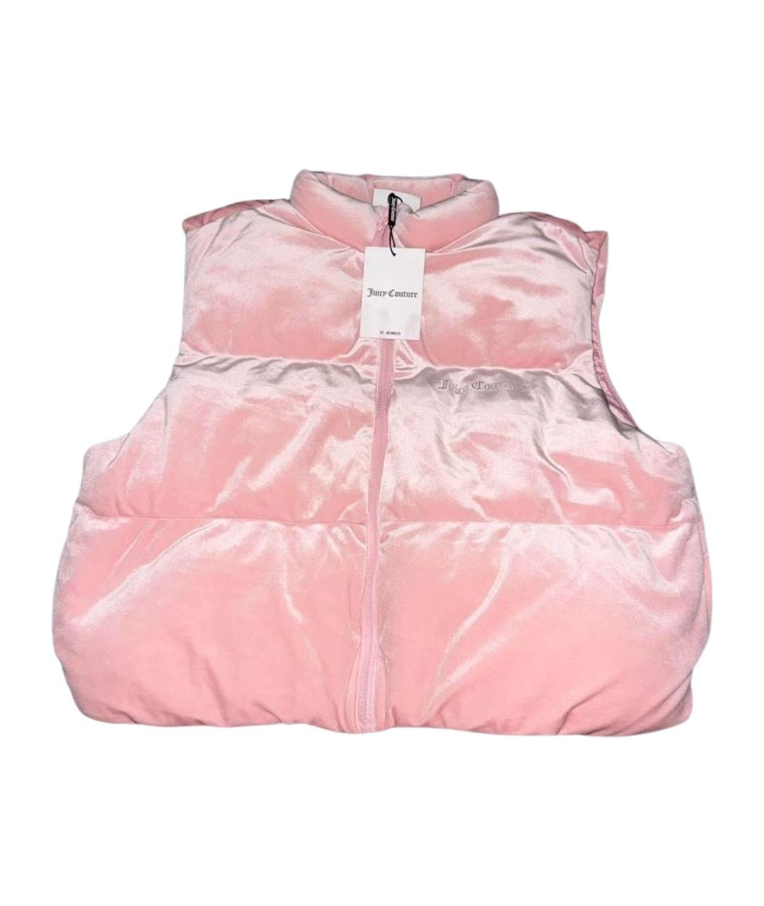 JUICY COUTURE Розовый велюровый жилет, фото 1