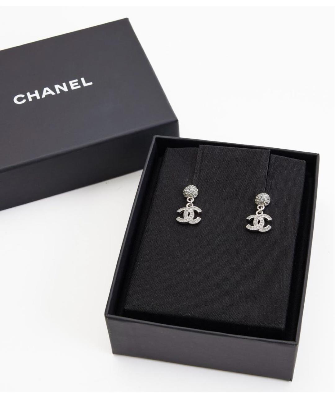 CHANEL Серебряные металлические серьги, фото 2