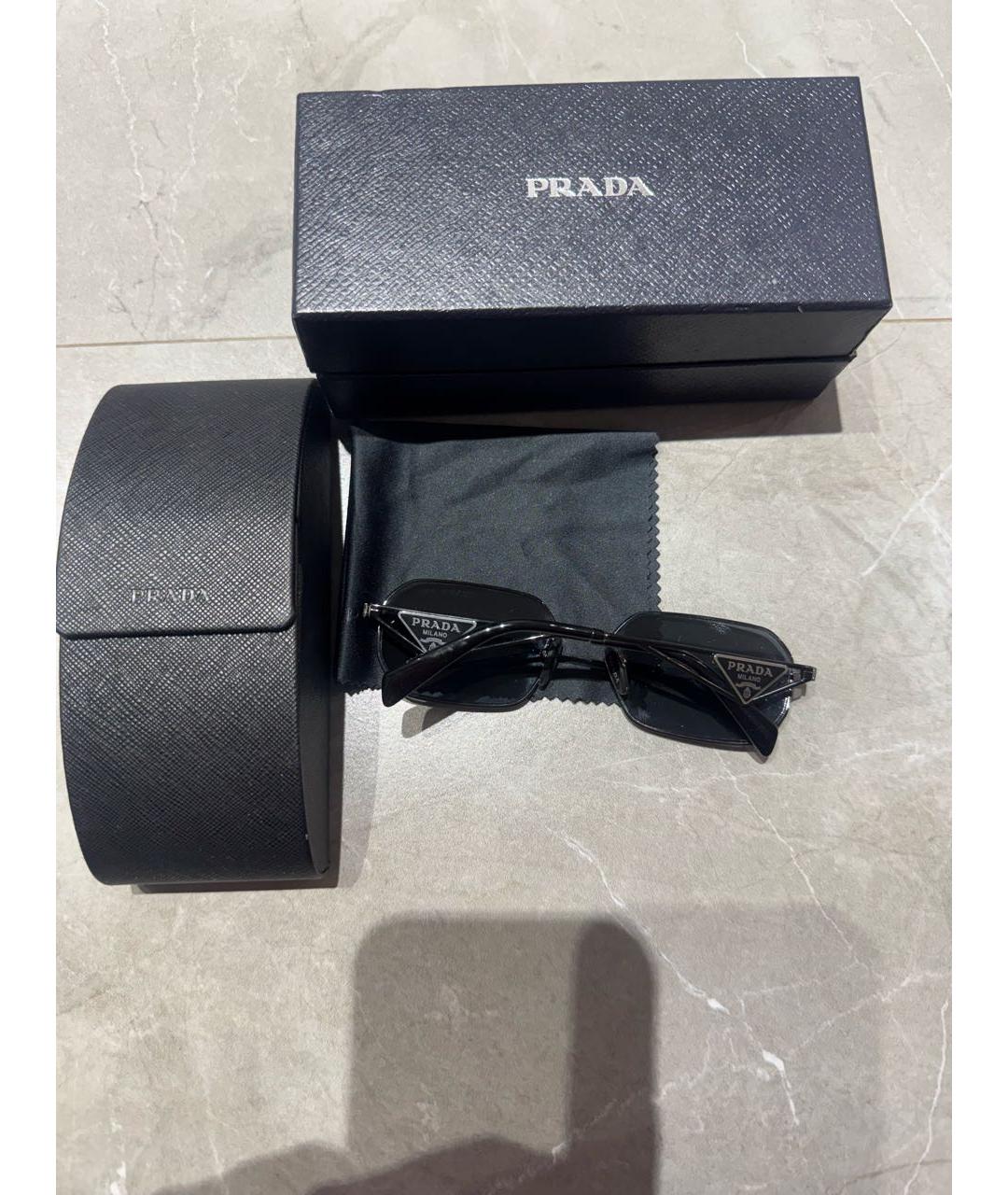 PRADA Черные металлические солнцезащитные очки, фото 5