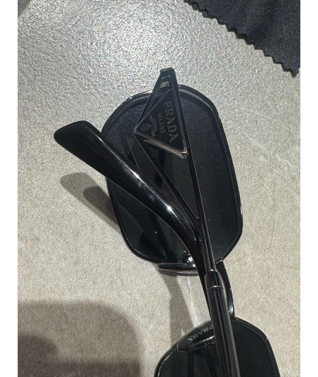 PRADA Черные металлические солнцезащитные очки, фото 4