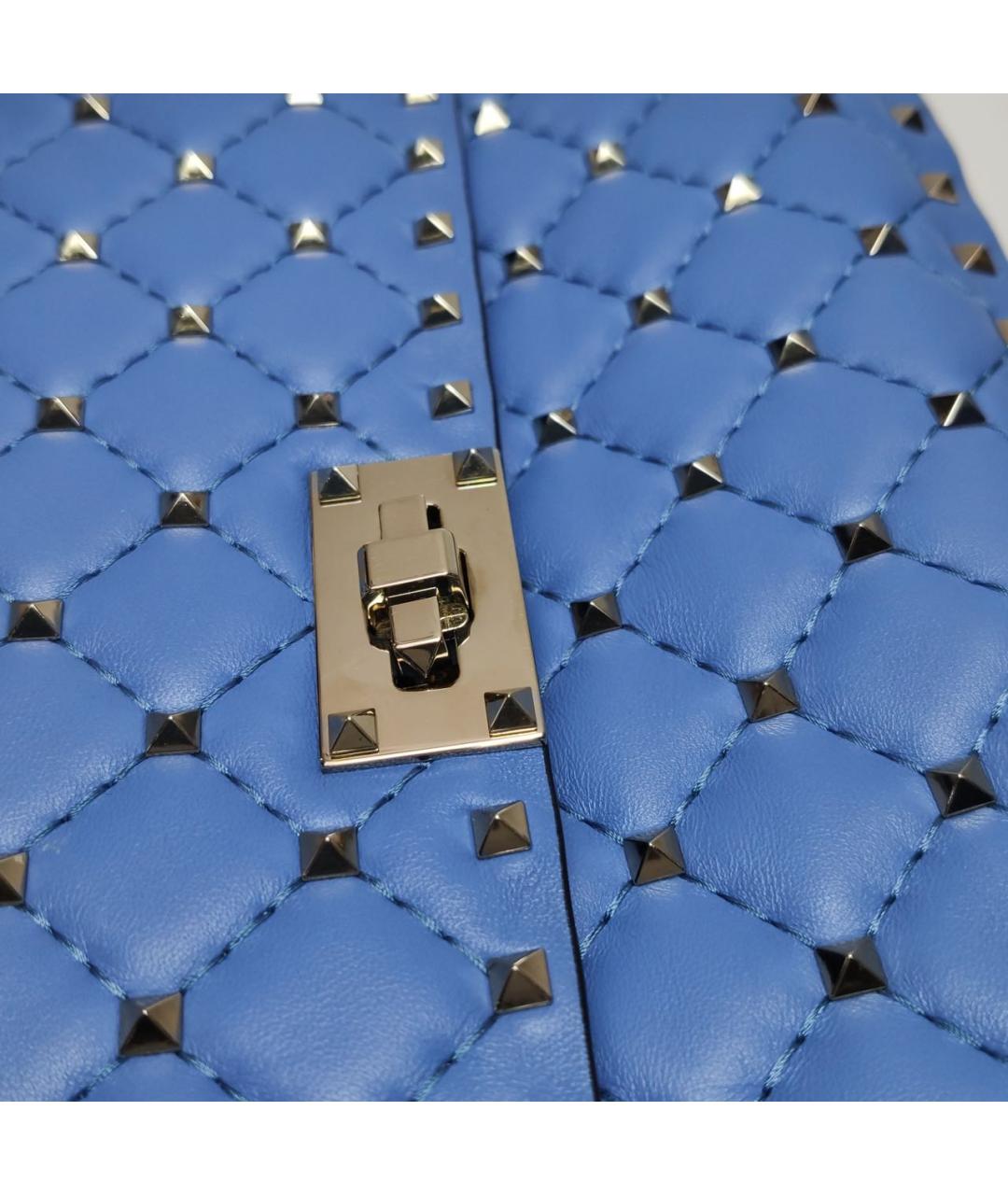 VALENTINO Голубая кожаная сумка через плечо, фото 8