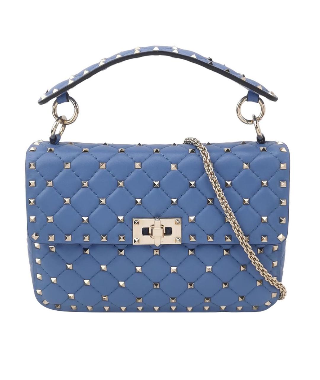 VALENTINO Голубая кожаная сумка через плечо, фото 1