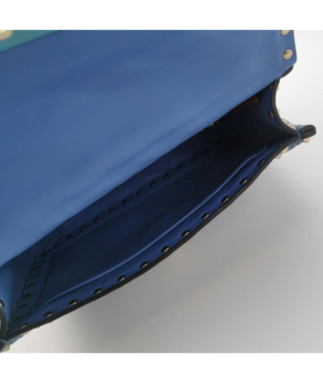 VALENTINO Голубая кожаная сумка через плечо, фото 6