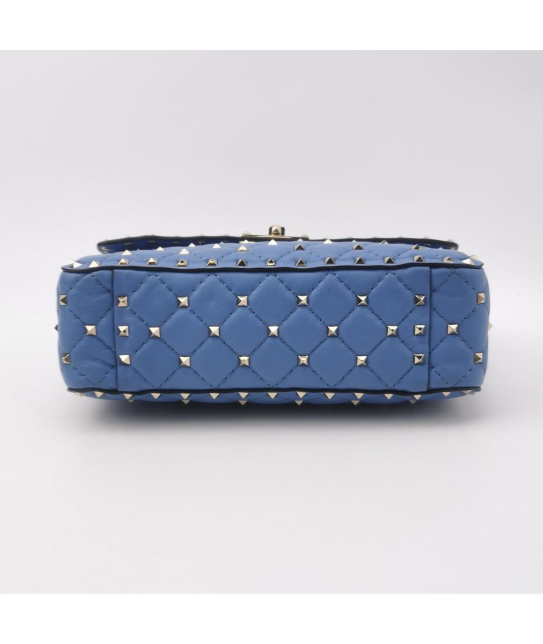 VALENTINO Голубая кожаная сумка через плечо, фото 5