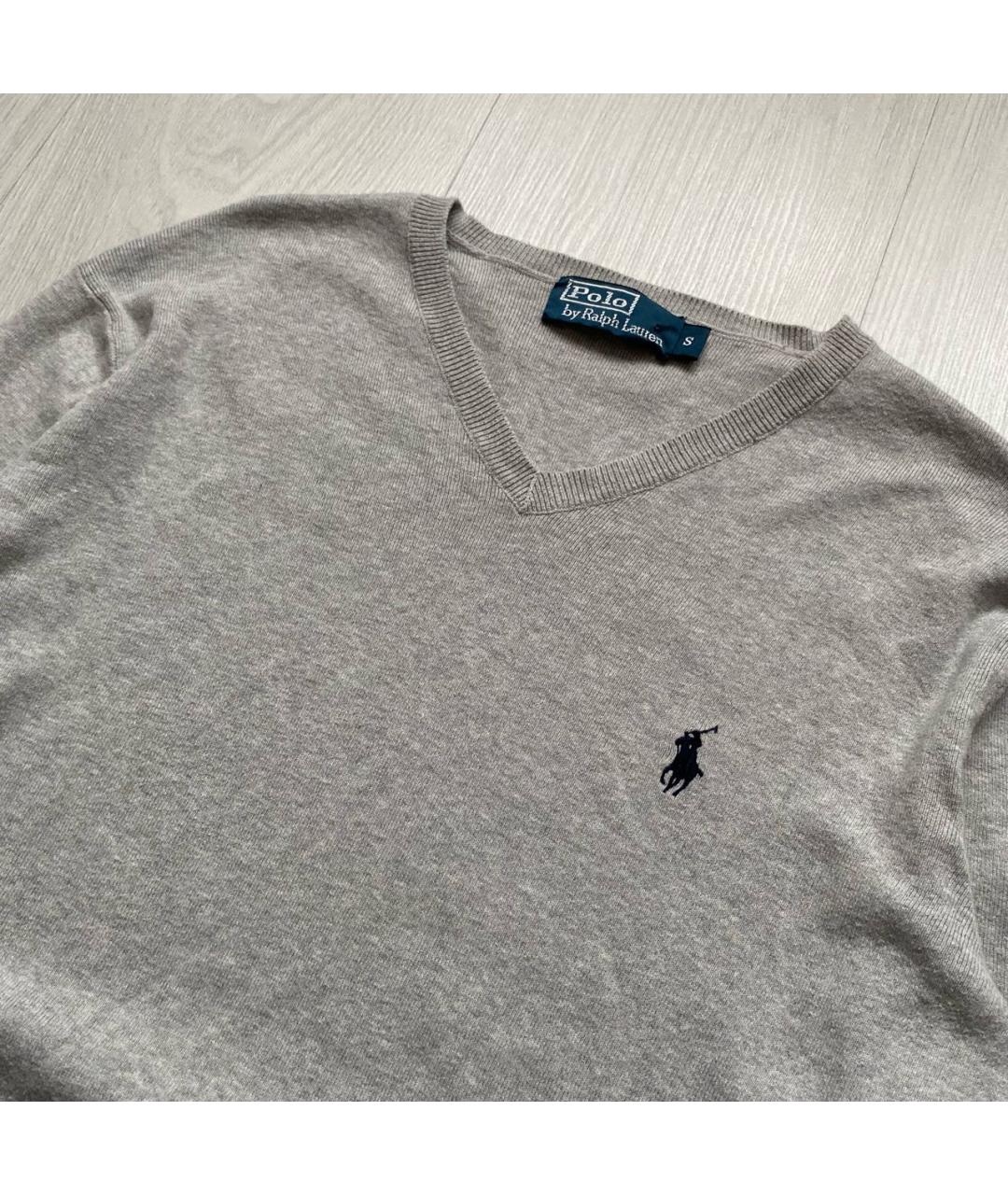 POLO RALPH LAUREN Серый хлопковый джемпер / свитер, фото 2