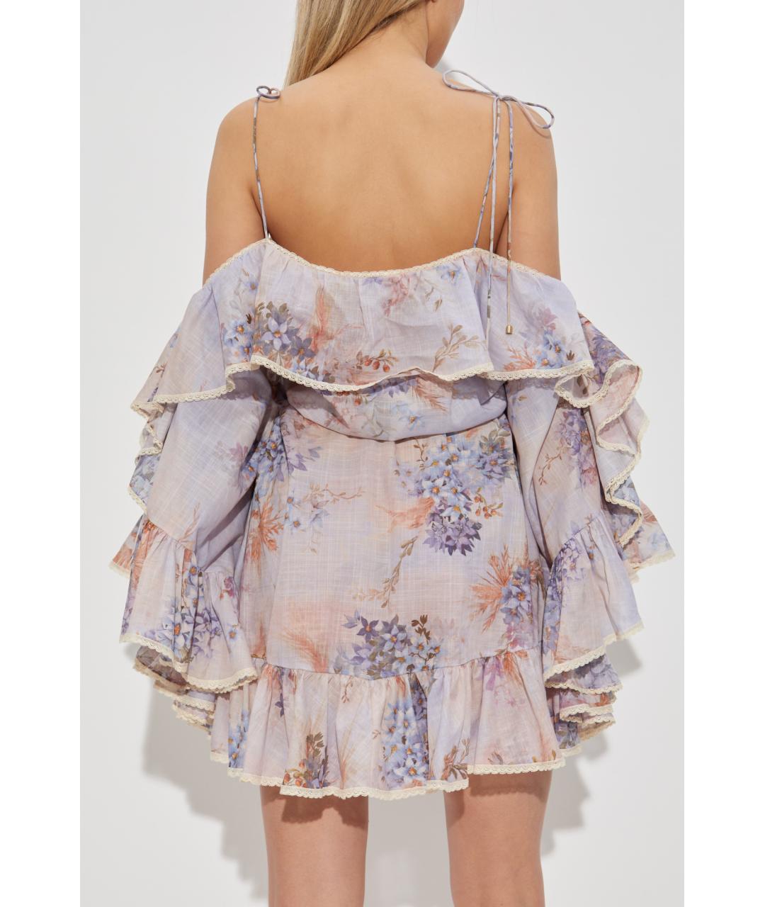 ZIMMERMANN Фиолетовое хлопковое коктейльное платье, фото 4