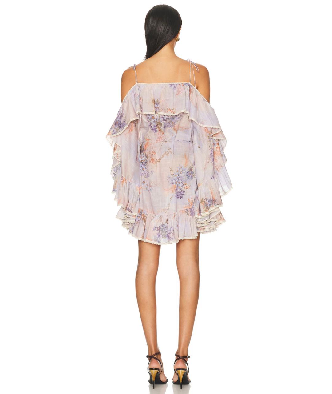 ZIMMERMANN Фиолетовое хлопковое коктейльное платье, фото 7