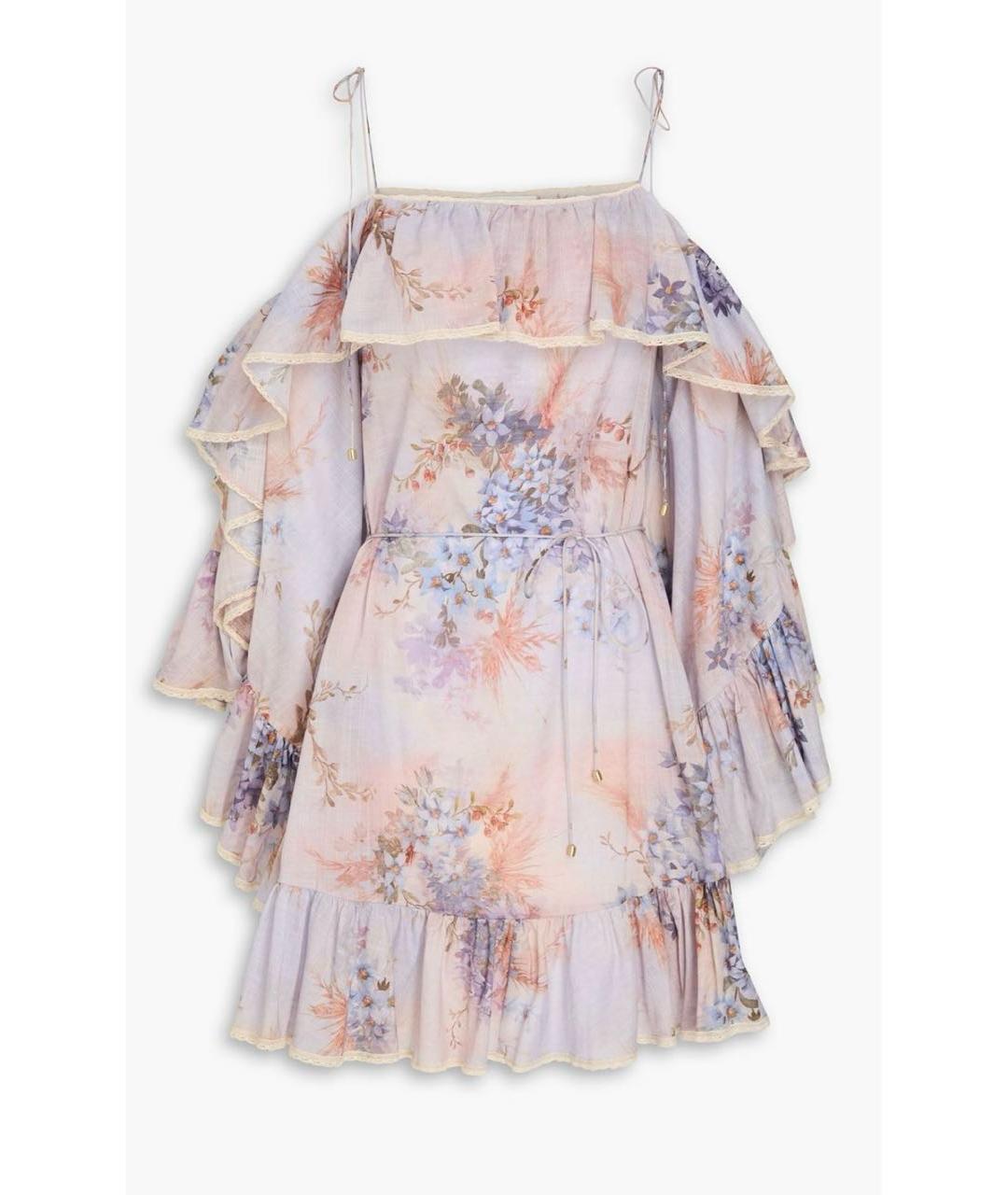 ZIMMERMANN Фиолетовое хлопковое коктейльное платье, фото 8