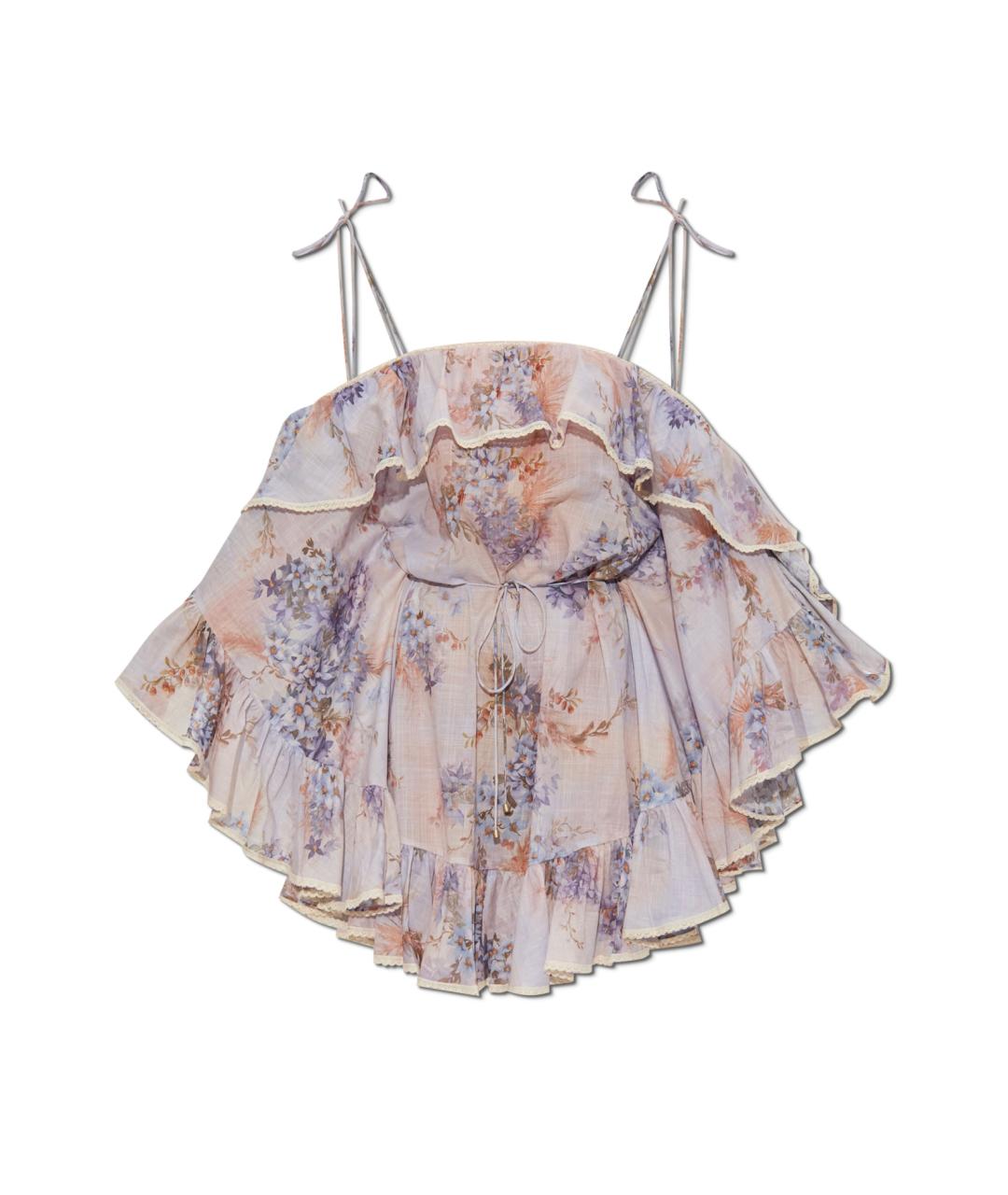 ZIMMERMANN Фиолетовое хлопковое коктейльное платье, фото 1