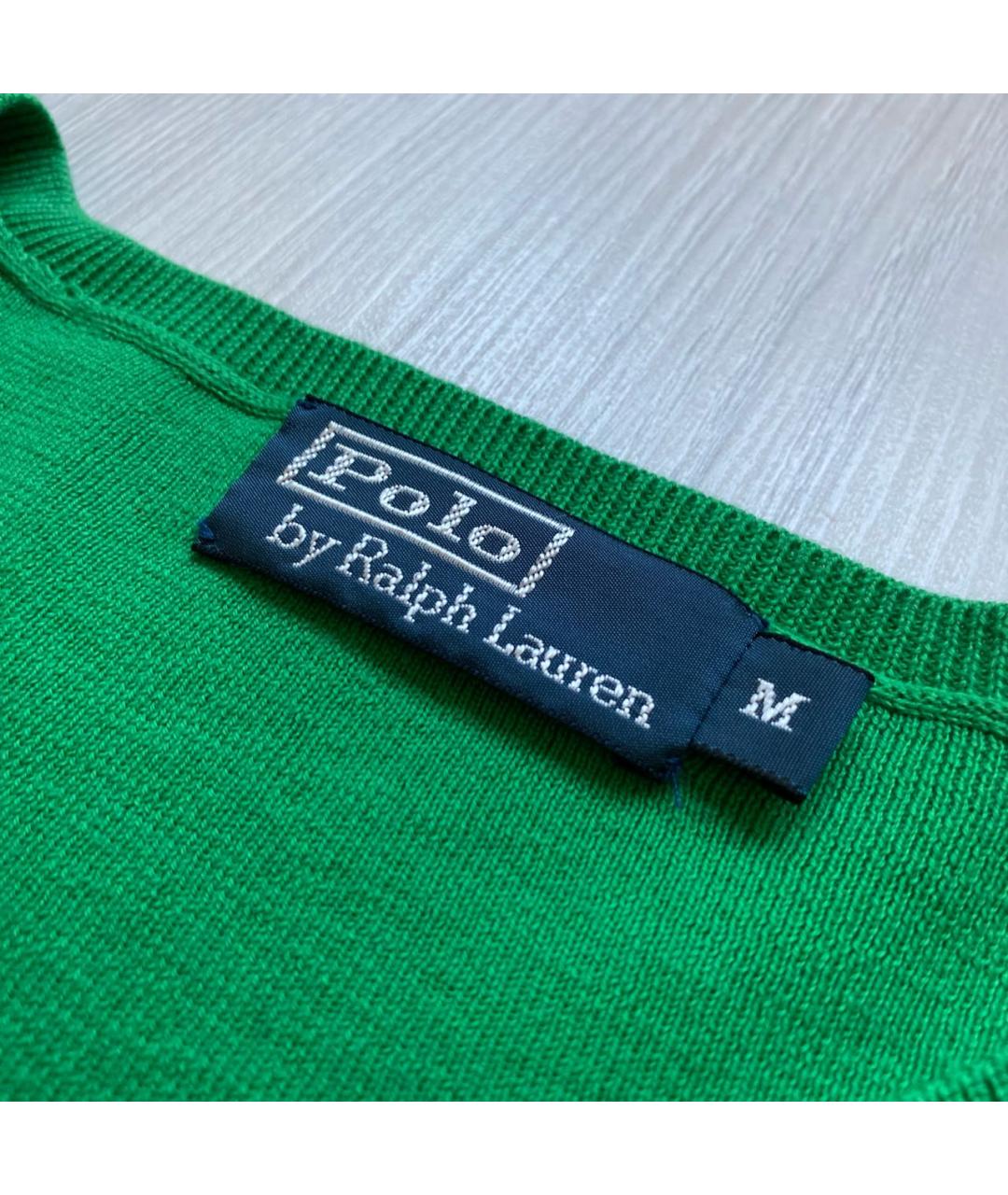 POLO RALPH LAUREN Зеленый хлопковый джемпер / свитер, фото 4