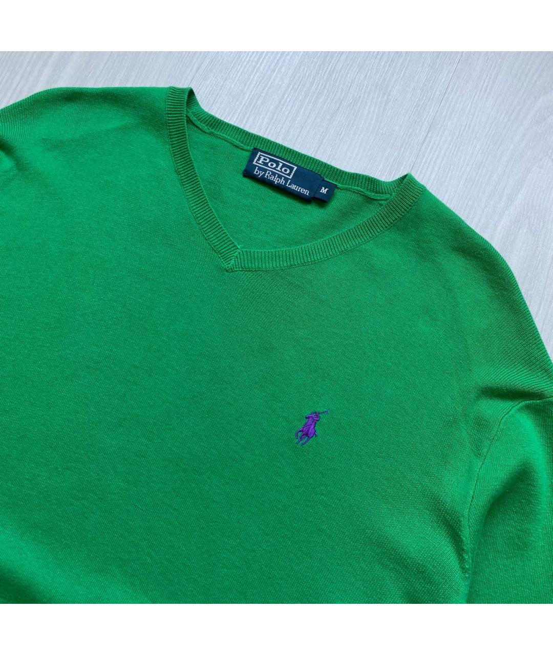 POLO RALPH LAUREN Зеленый хлопковый джемпер / свитер, фото 3
