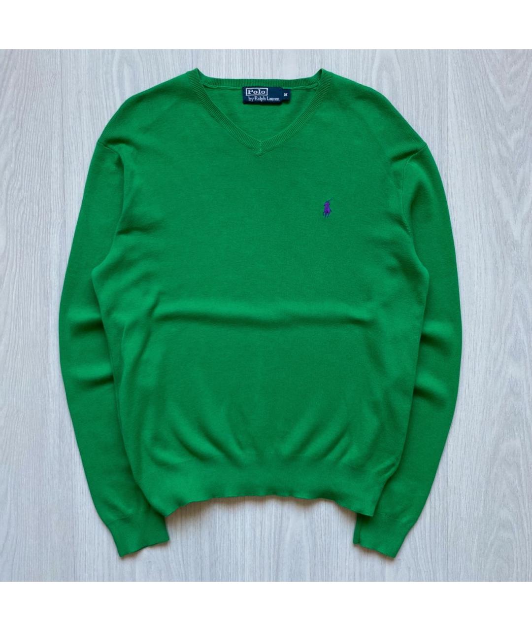 POLO RALPH LAUREN Зеленый хлопковый джемпер / свитер, фото 8