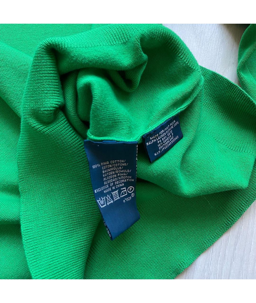 POLO RALPH LAUREN Зеленый хлопковый джемпер / свитер, фото 7
