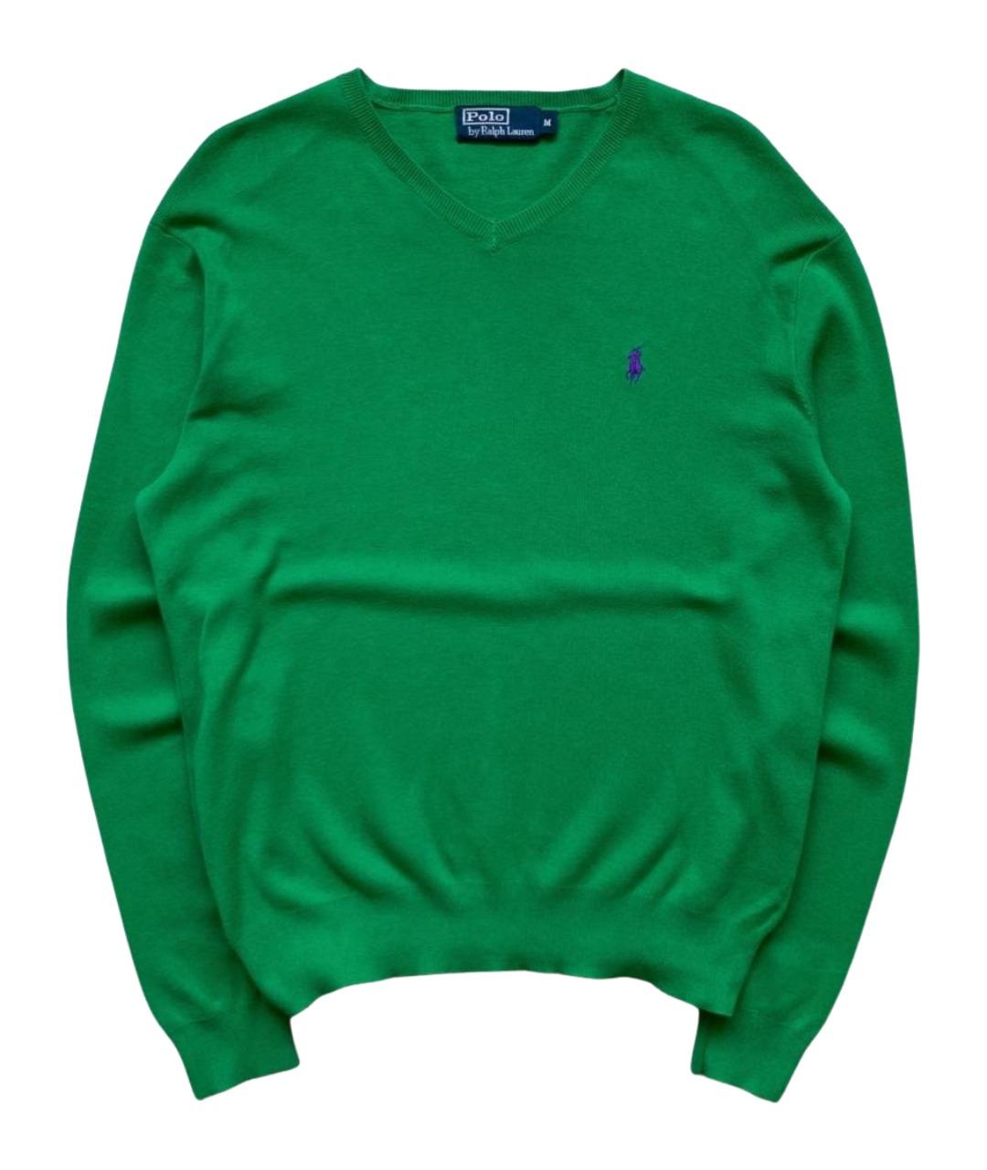 POLO RALPH LAUREN Зеленый хлопковый джемпер / свитер, фото 1