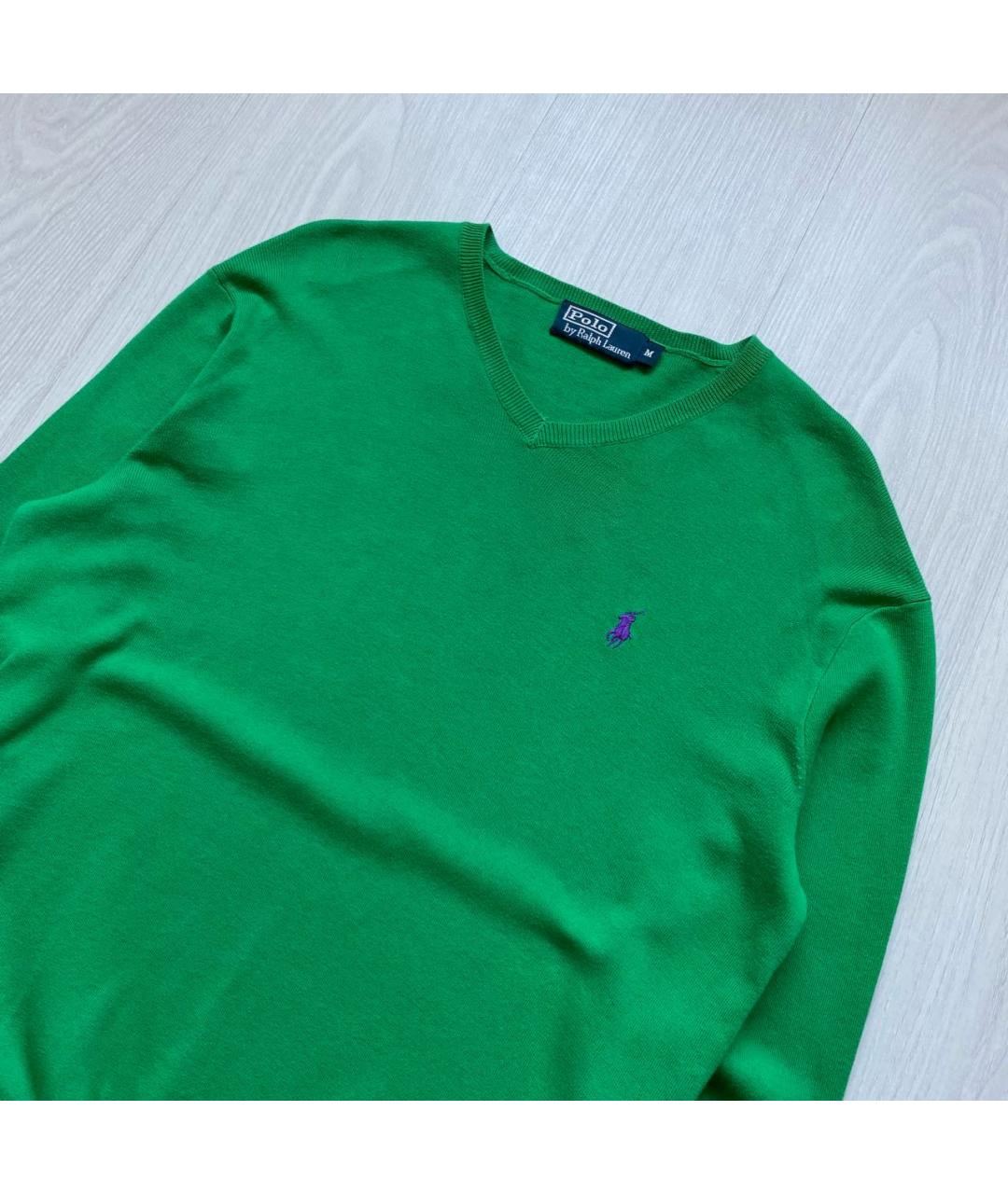 POLO RALPH LAUREN Зеленый хлопковый джемпер / свитер, фото 2