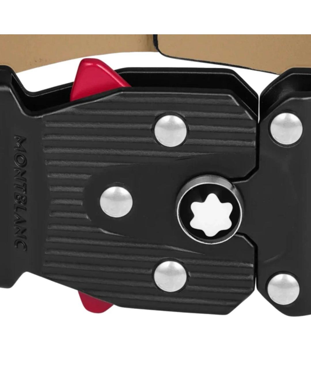 MONTBLANC Черный кожаный браслет, фото 2