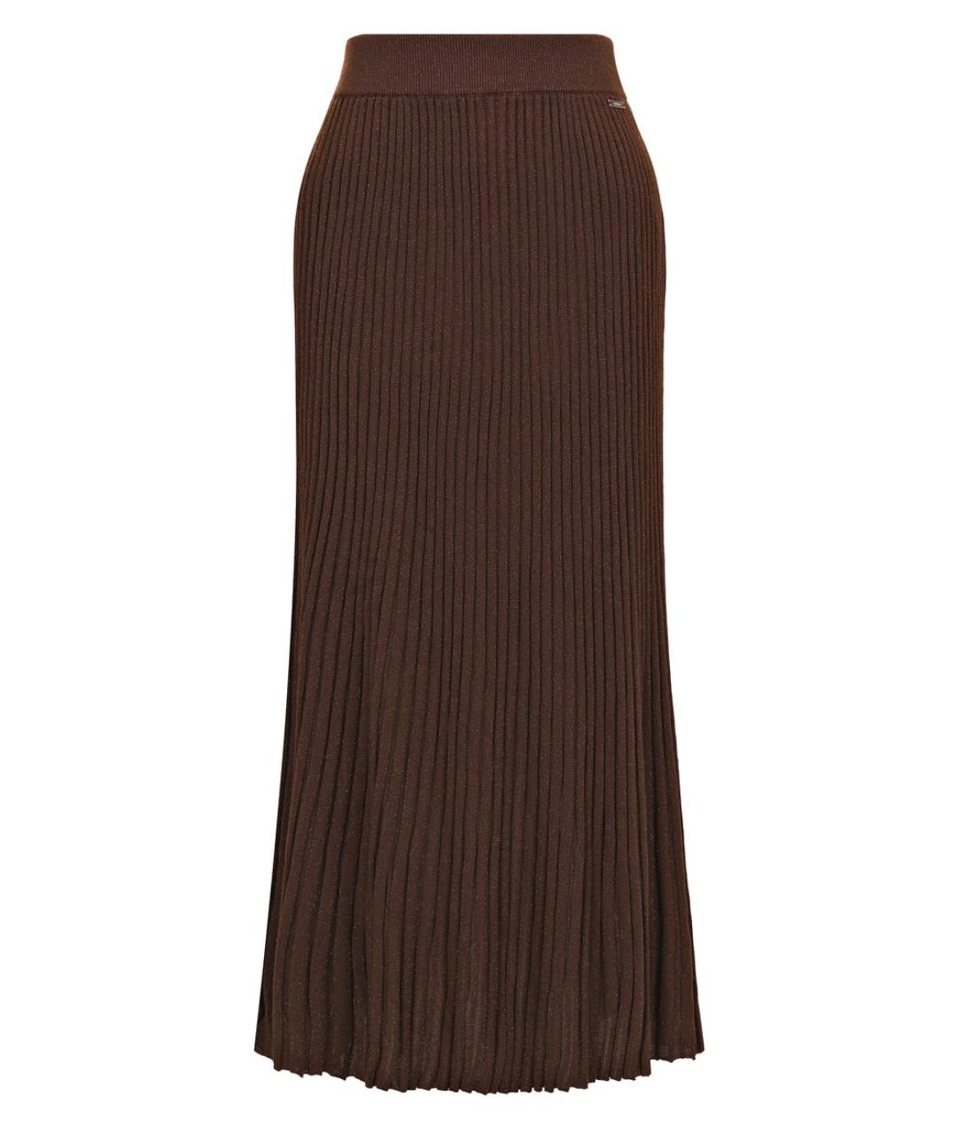 KITON Коричневая шерстяная юбка макси, фото 1