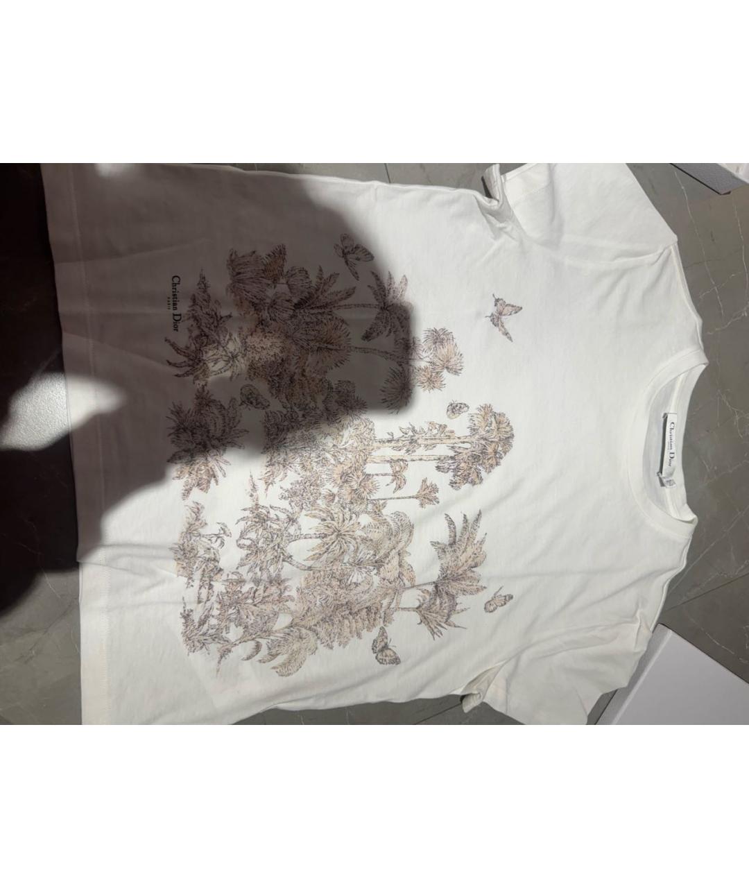 CHRISTIAN DIOR Белая хлопковая футболка, фото 6