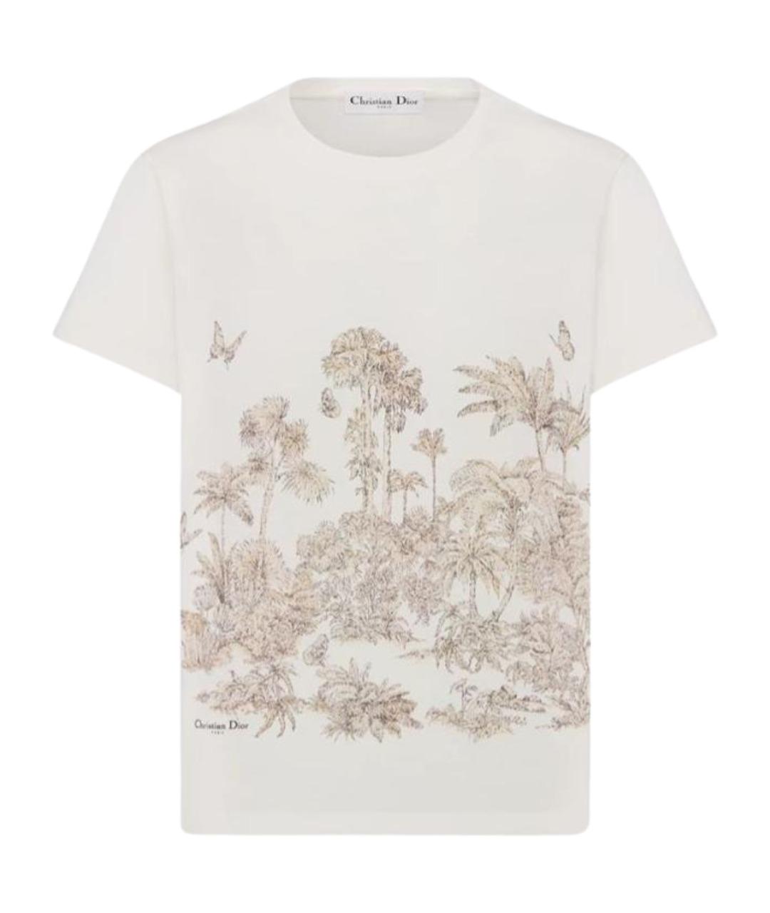 CHRISTIAN DIOR Белая хлопковая футболка, фото 1