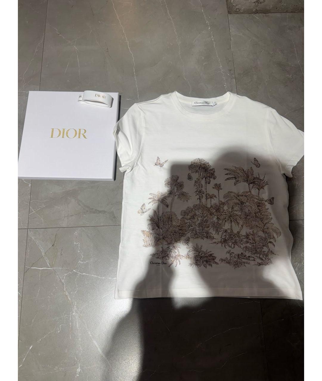 CHRISTIAN DIOR Белая хлопковая футболка, фото 3