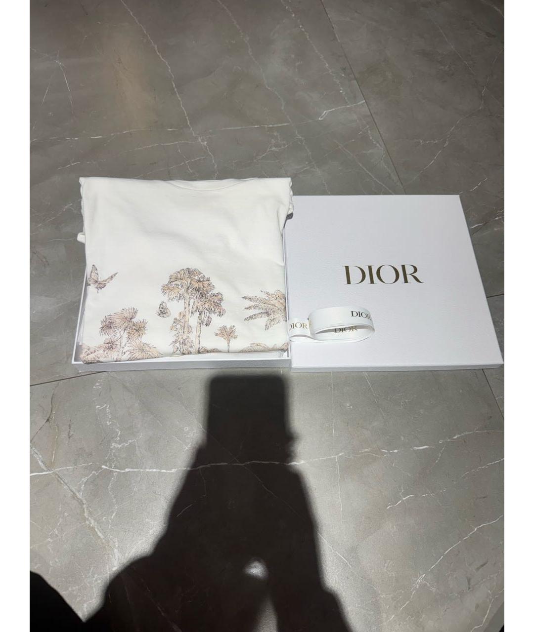 CHRISTIAN DIOR Белая хлопковая футболка, фото 4