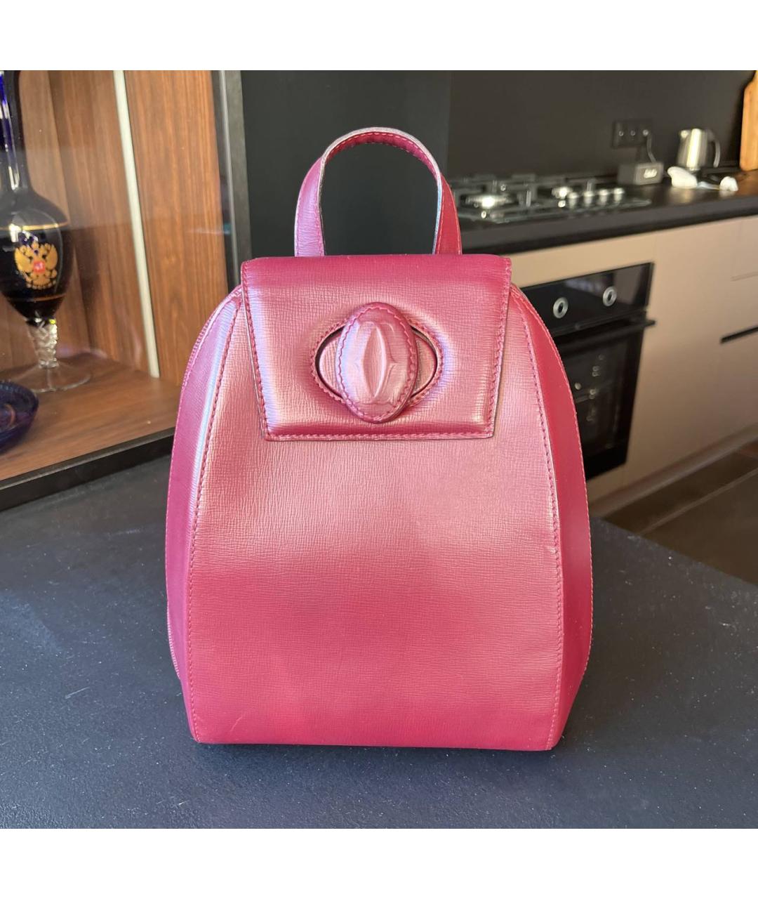 CARTIER Розовый кожаный рюкзак, фото 6