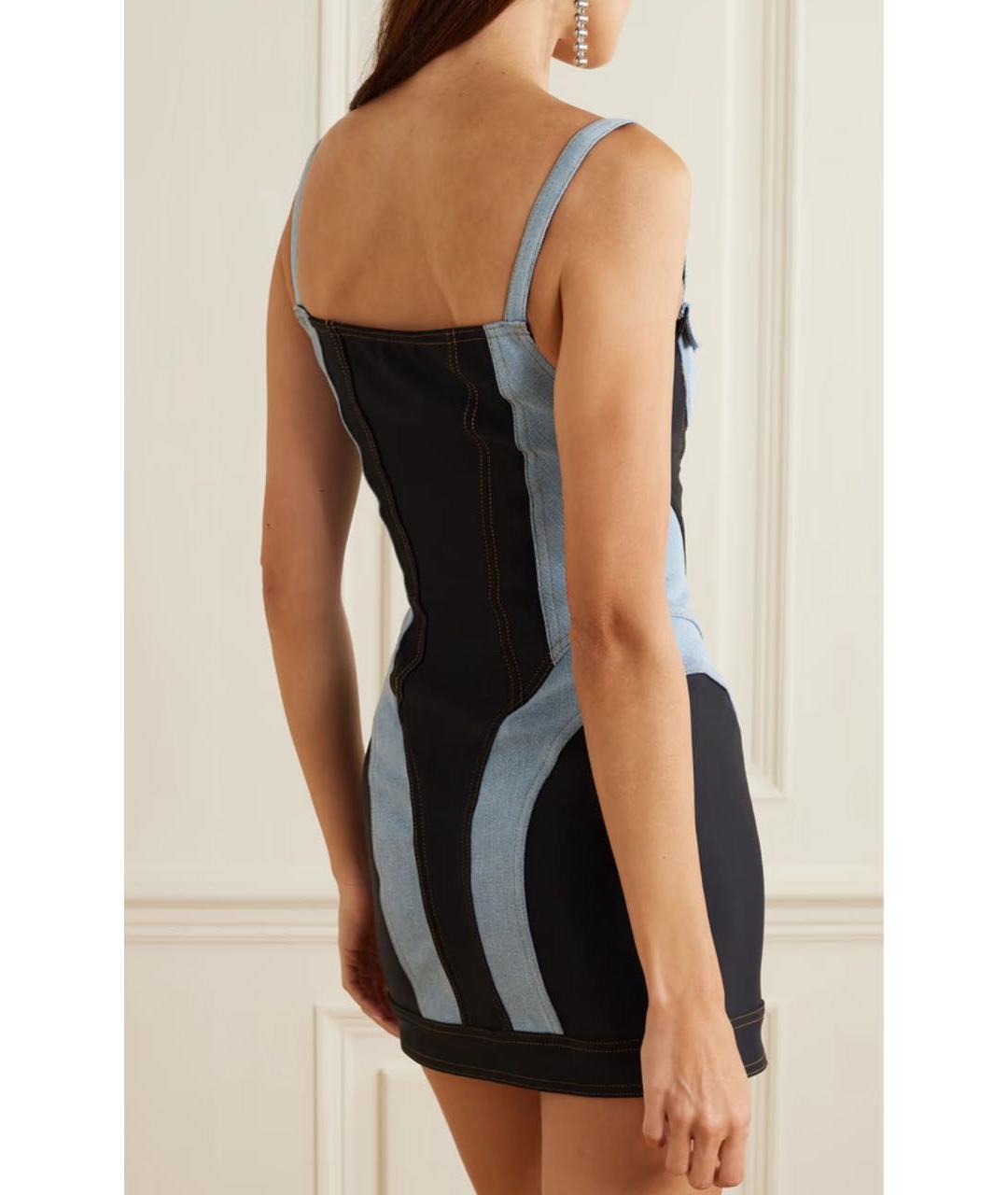 MUGLER Голубое деним коктейльное платье, фото 3