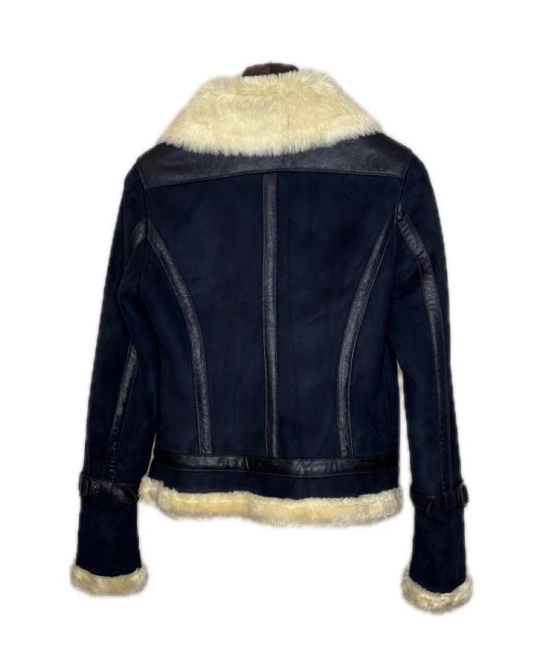 ARMANI JEANS Темно-синий меховой жакет/пиджак, фото 2