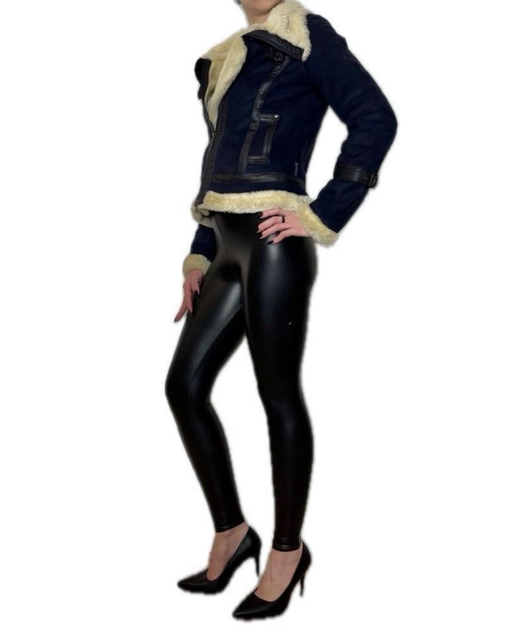 ARMANI JEANS Темно-синий меховой жакет/пиджак, фото 3