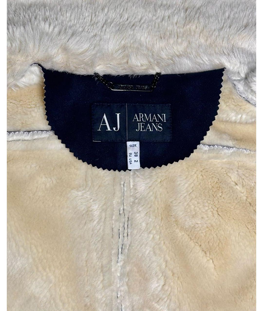 ARMANI JEANS Темно-синий меховой жакет/пиджак, фото 5
