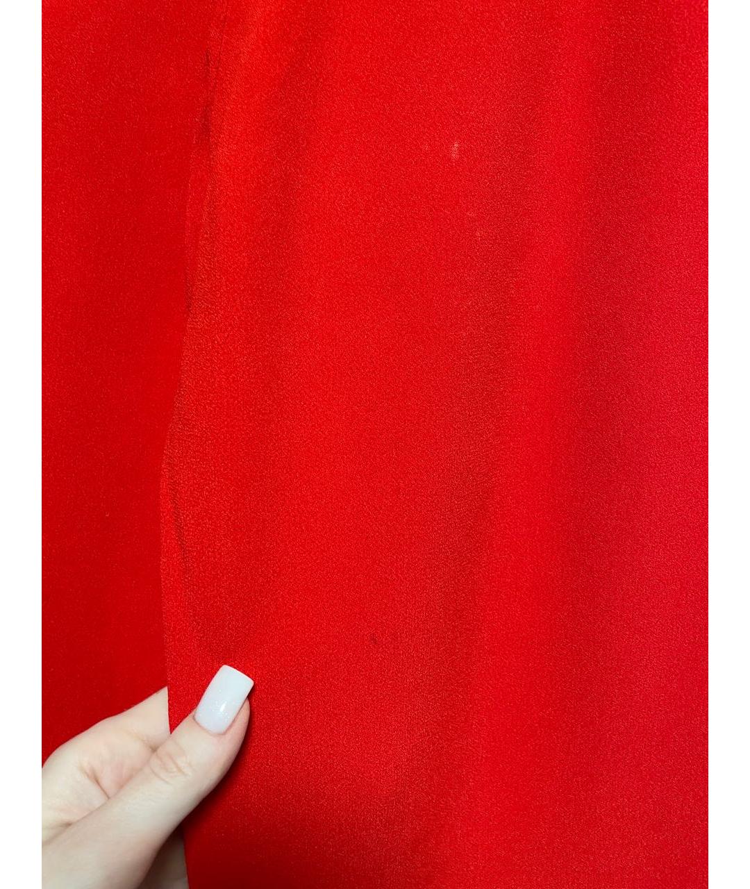 RED VALENTINO Красные прямые брюки, фото 7