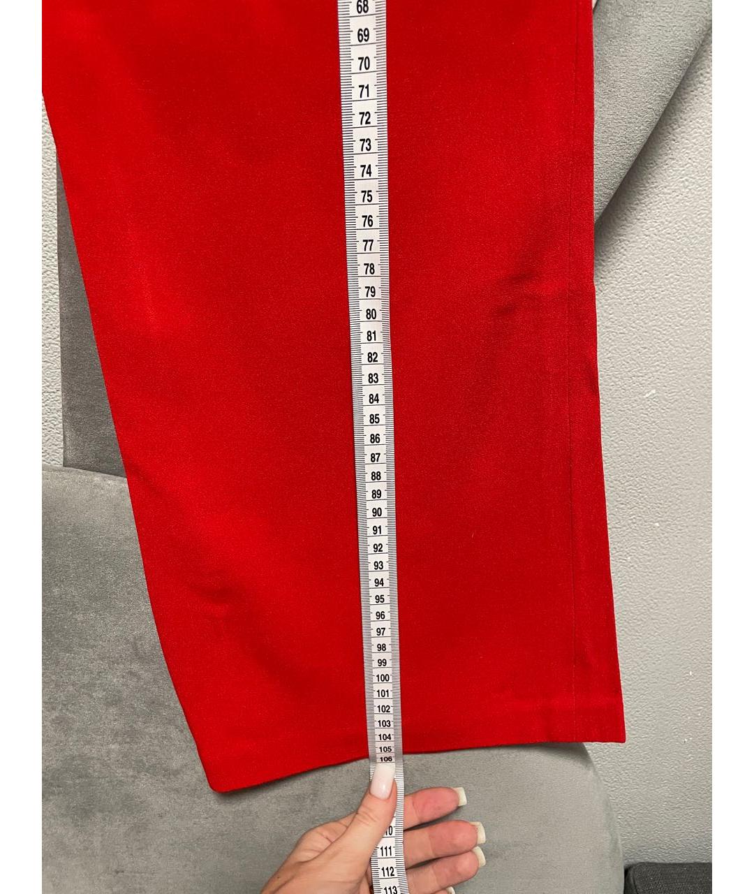 RED VALENTINO Красные прямые брюки, фото 5