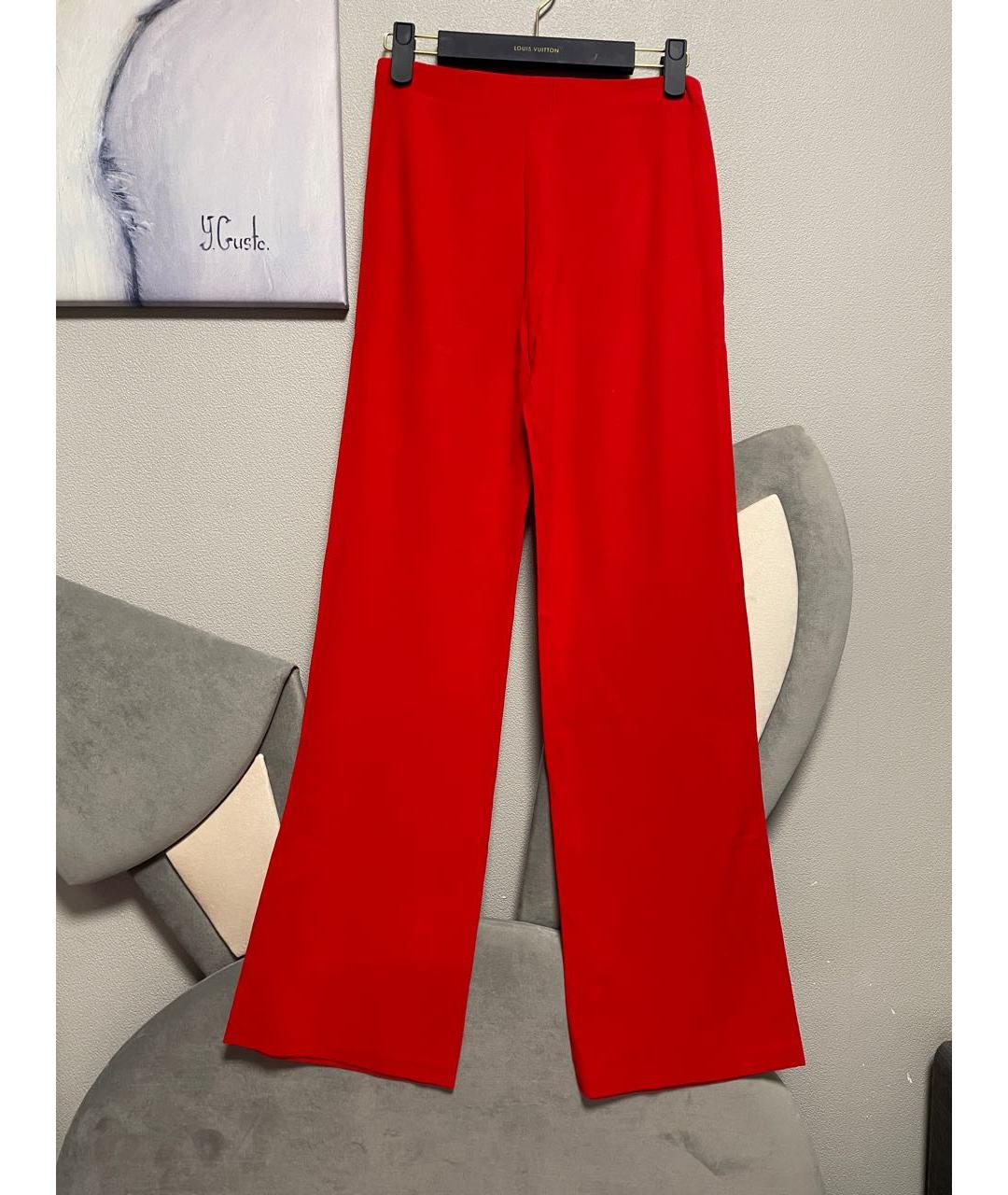 RED VALENTINO Красные прямые брюки, фото 2