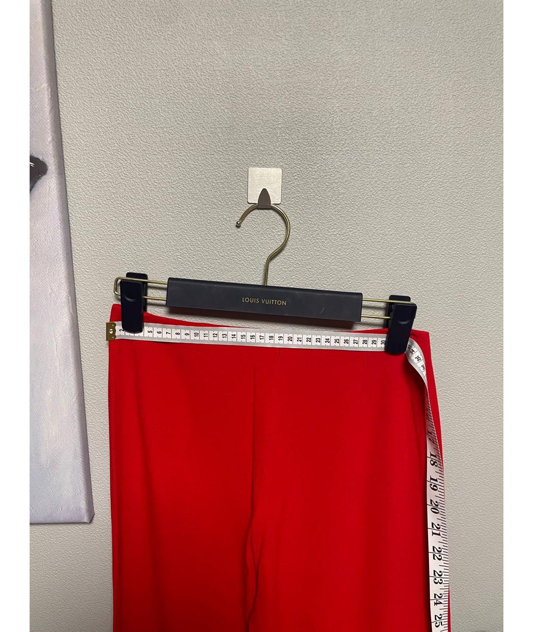 RED VALENTINO Красные прямые брюки, фото 6