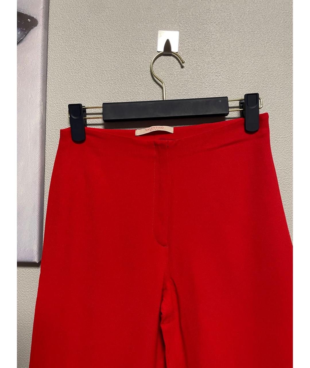 RED VALENTINO Красные прямые брюки, фото 3