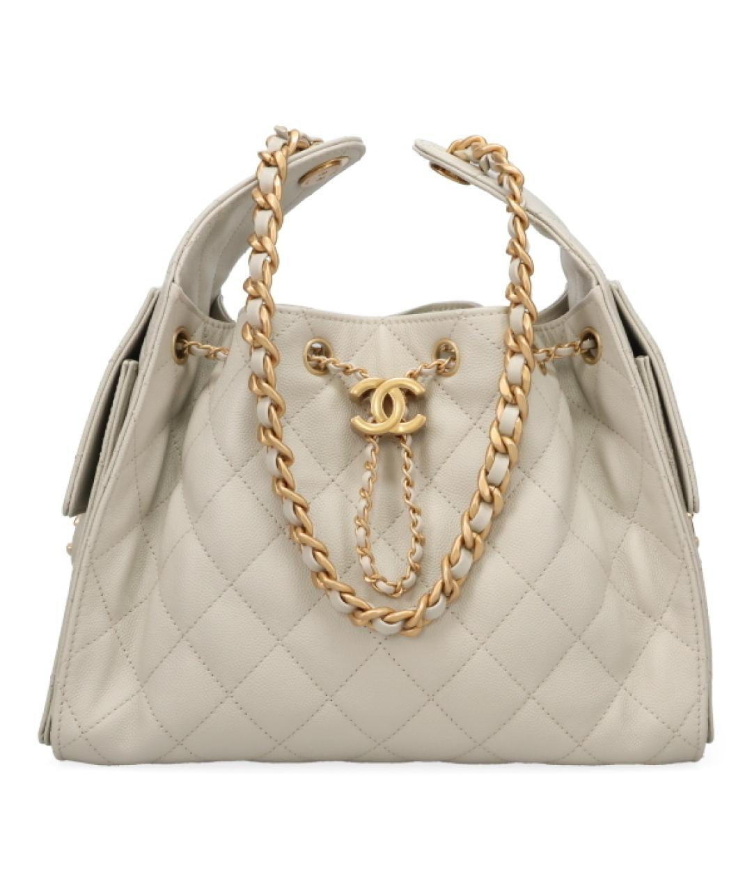 CHANEL Серая кожаная сумка через плечо, фото 1