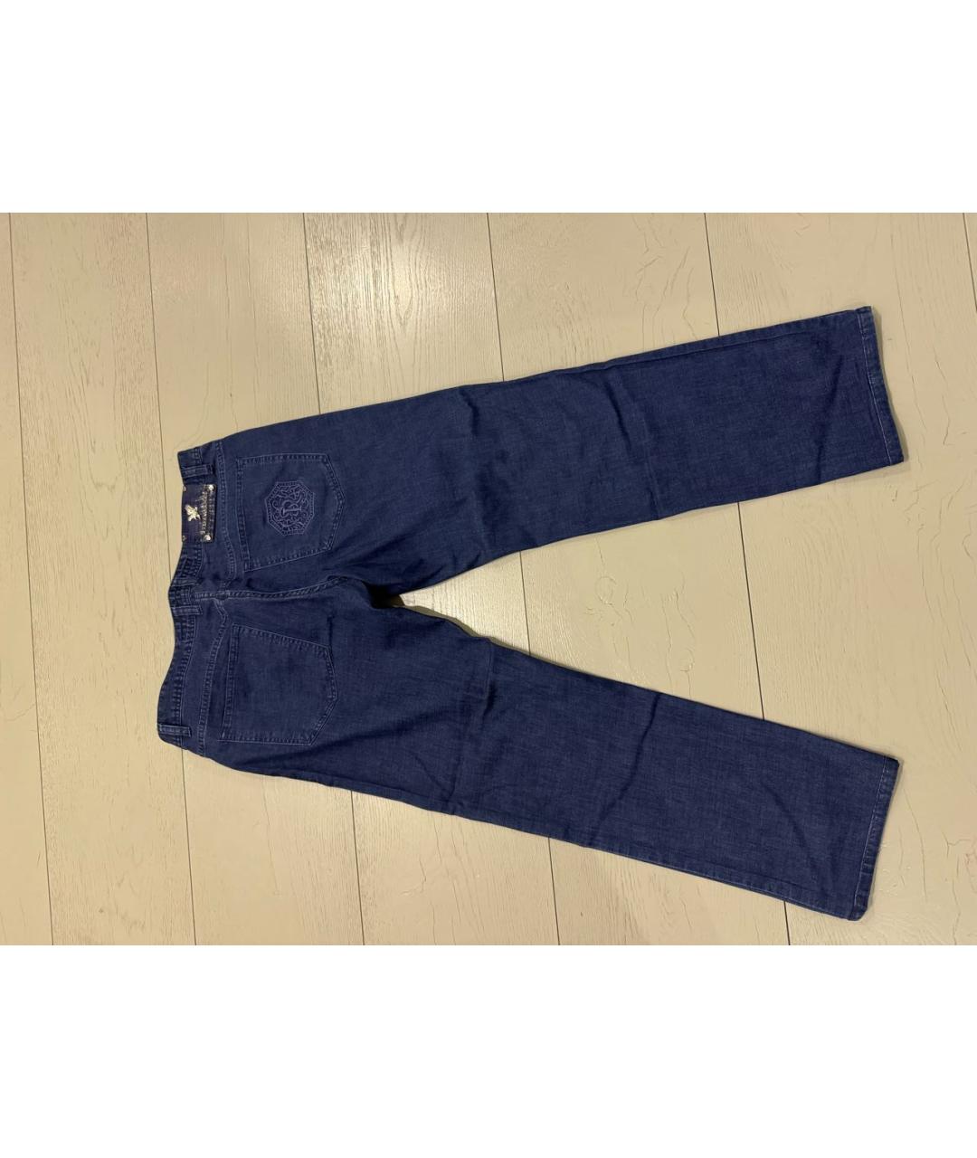 STEFANO RICCI Синие хлопковые прямые джинсы, фото 2