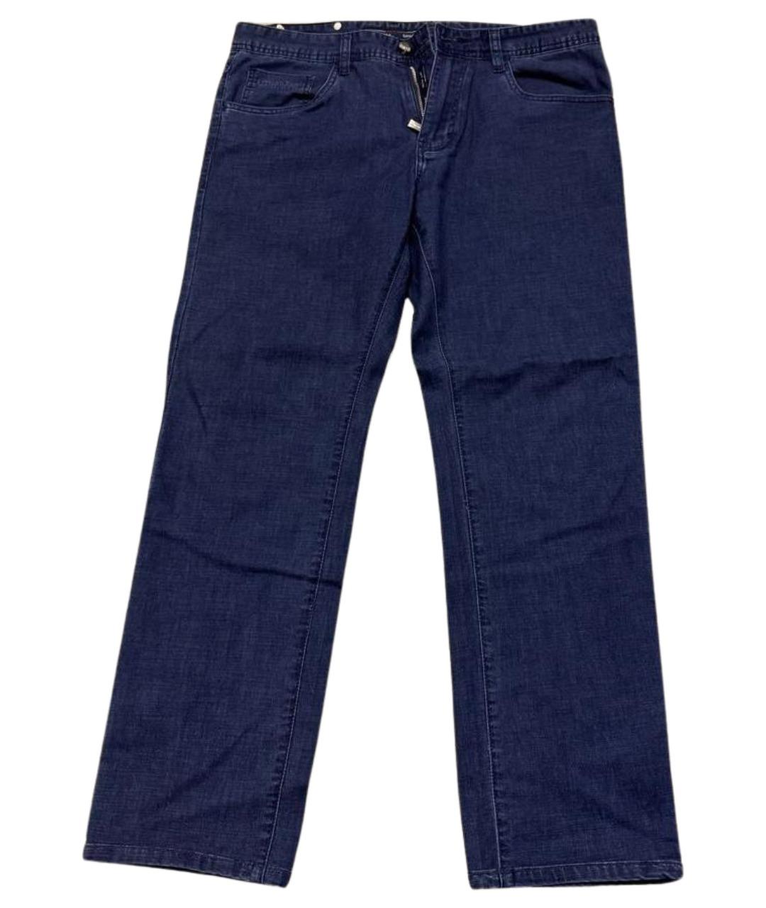 STEFANO RICCI Синие хлопковые прямые джинсы, фото 1