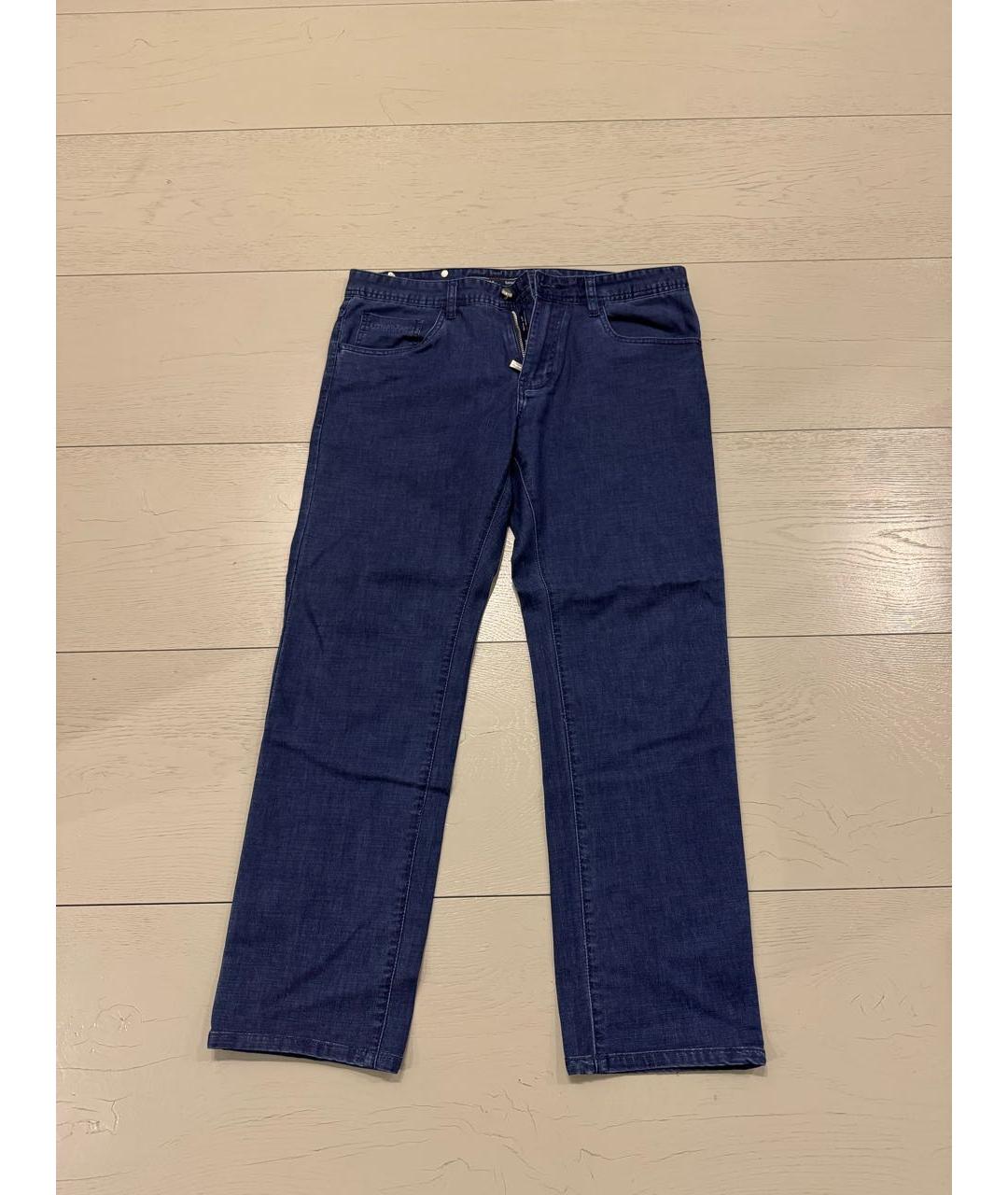 STEFANO RICCI Синие хлопковые прямые джинсы, фото 6