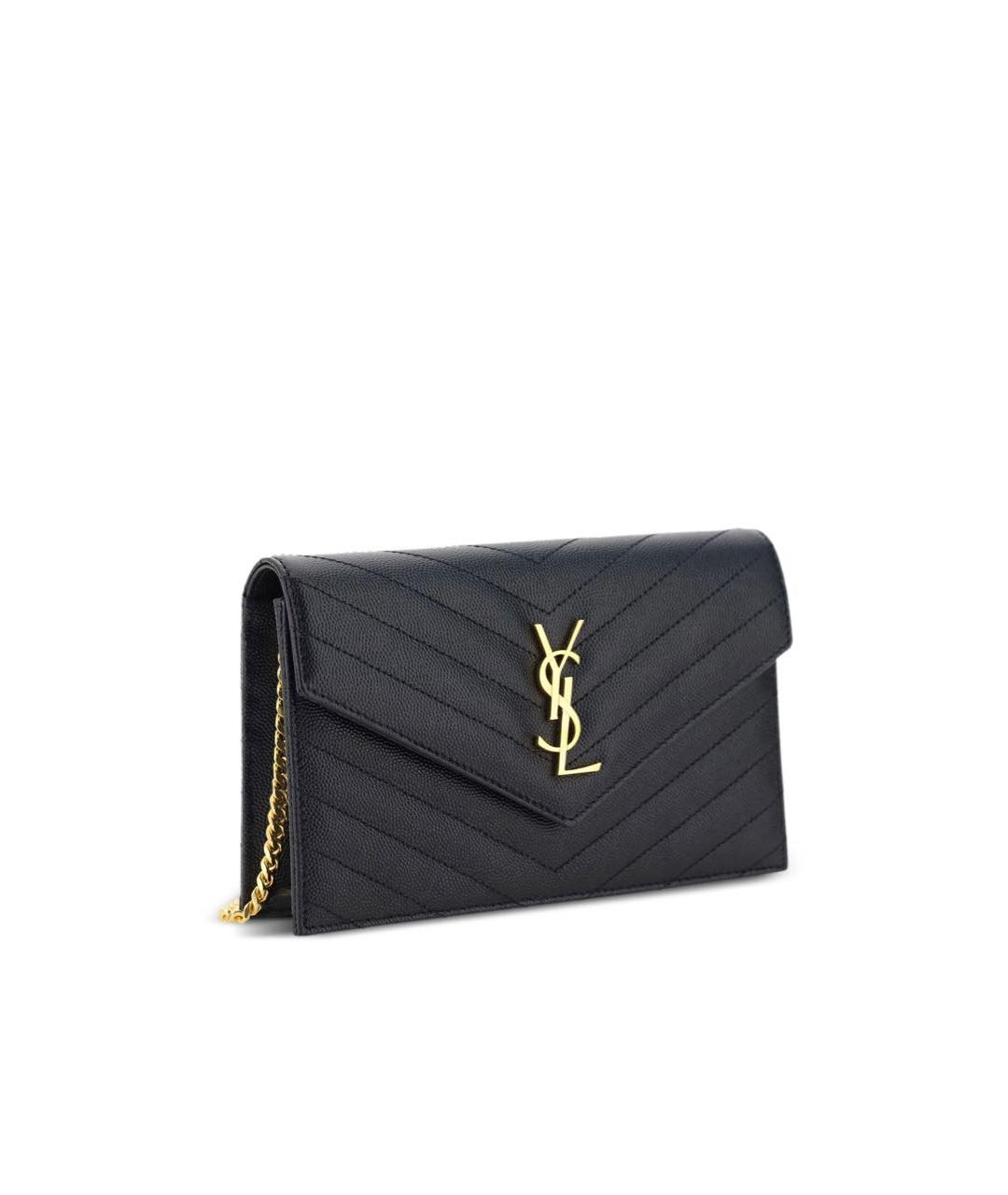 SAINT LAURENT Черная кожаная сумка через плечо, фото 9