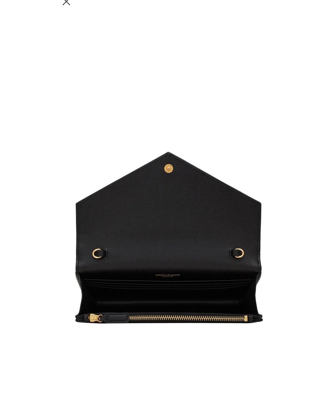 SAINT LAURENT Черная кожаная сумка через плечо, фото 5