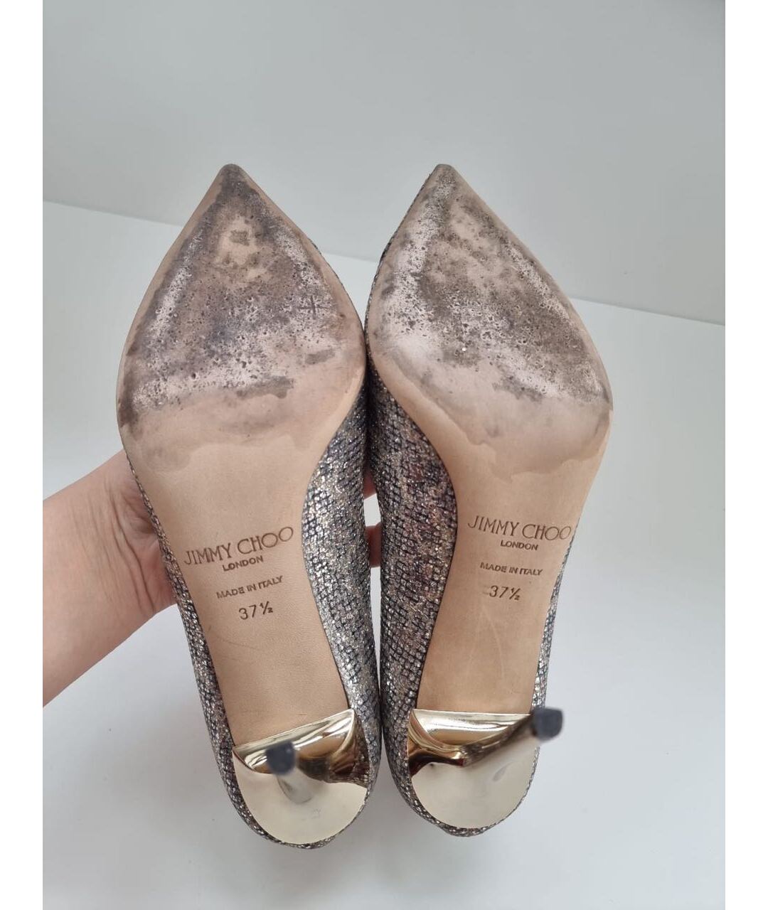 JIMMY CHOO Серебряные туфли, фото 5